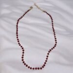 Κολιέ ροζάριο από ανοξείδωτο ατσάλι χρώμα Μπορντό-K-2088 - Image 2