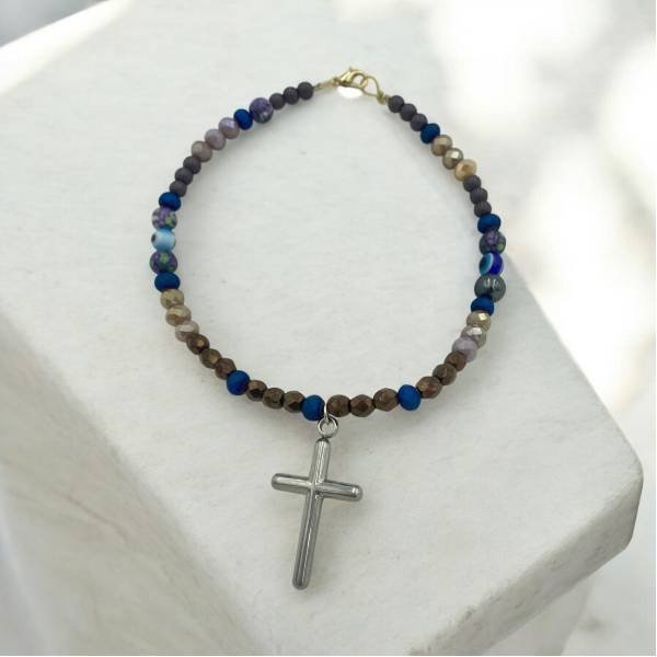 Φυλαχτό αυτοκινήτου με ατσάλινο Σταυρό1001