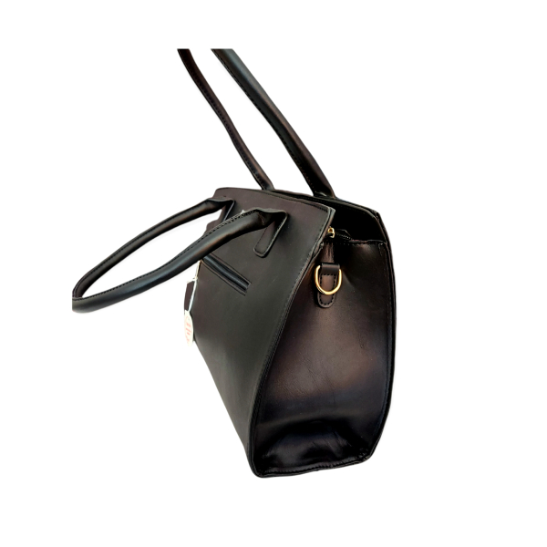 Τσάντα ώμου με ανάγλυφο σχέδιο μαύρο χρώμα