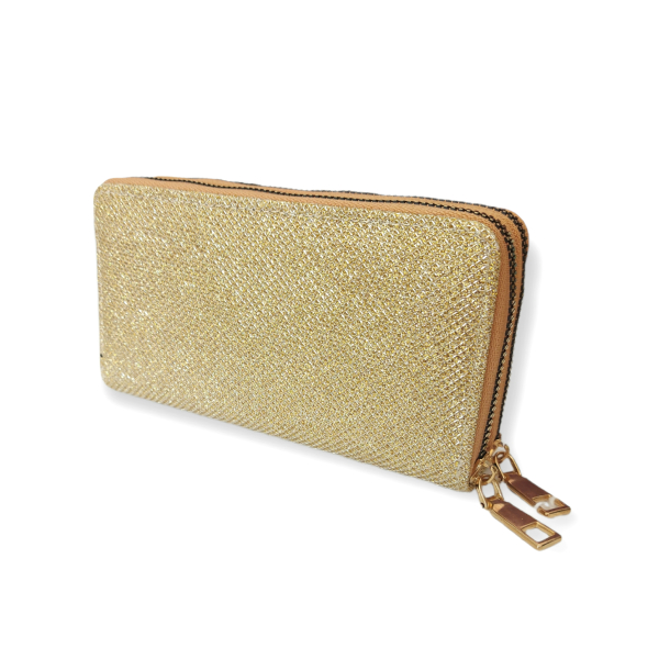 Γυναικείο πορτοφόλι σαγρέ χρυσό με λάμψη