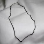 Κολιέ τύπου ροζάριο από ανοξείδωτο ατσάλι χρώμα μαύρο/ασημί-K-20423 - Image 2