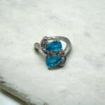 Σκουλαρίκι Μονό-Χελιξ με μπλε πέτρες Χωρίς Τρύπα από ανοξείδωτο ατσάλι-SK-1300