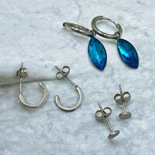 Σκουλαρίκια κρικάκια Ανοξείδωτο ατσάλι, σετ 3 ζευγάρια-SK-1334