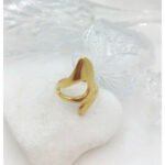 Δαχτυλίδι από ανοξείδωτο ατσάλι χρώμα χρυσό-D-