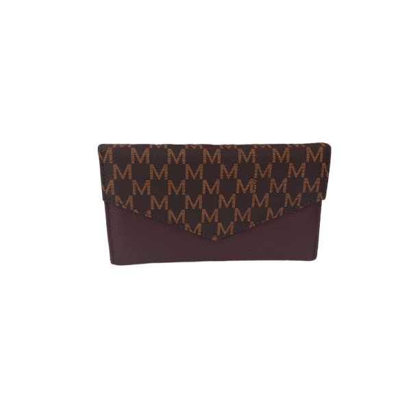 Γυναικείο πορτοφόλι με σχέδιο καφέ χρώμα-P-