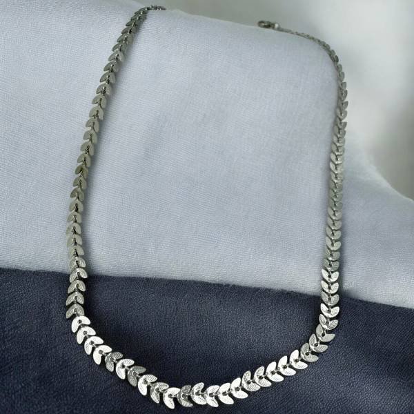 Αλυσίδα για το λαιμό από ανοξείδωτο ατσάλι σχέδιο ψαροκόκαλο-K-208