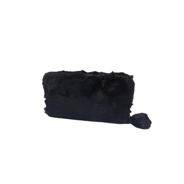 Γυναικείο πορτοφόλι με γούνα μαύρο χρώμα-P-