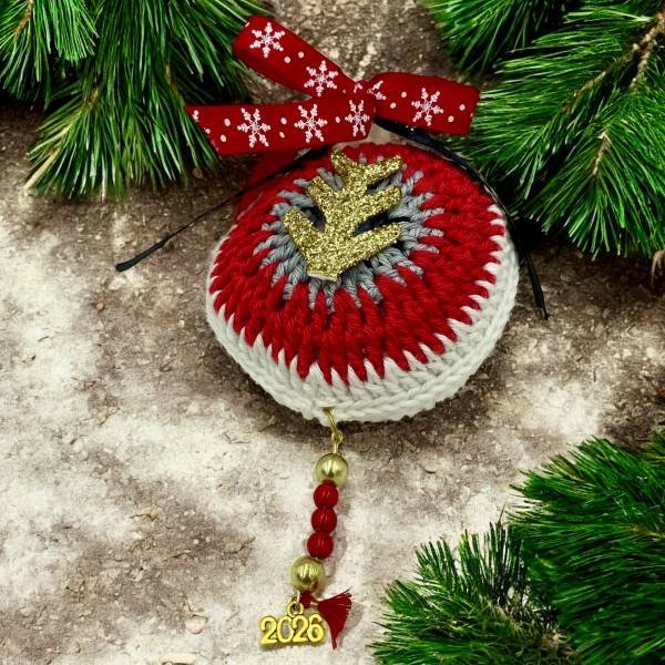 Χειροποίητο γούρι πλεκτό με βελονάκι κρεμαστό ¨Μάτι διπλό”-GP-1033