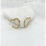Σκουλαρίκια Καρδιά με πέτρες κρυστάλλου από ανοξείδωτο ατσάλι-SK-