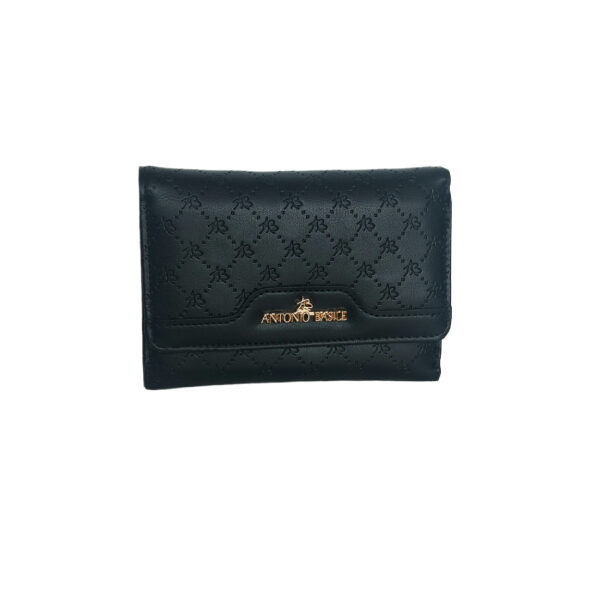 Γυναικείο πορτοφόλι με σχέδιο μαύρο χρώμα-P-