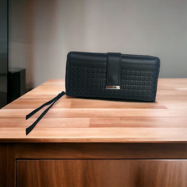 Γυναικείο πορτοφόλι με δυο κλεισίματα χρώμα Μαύρο