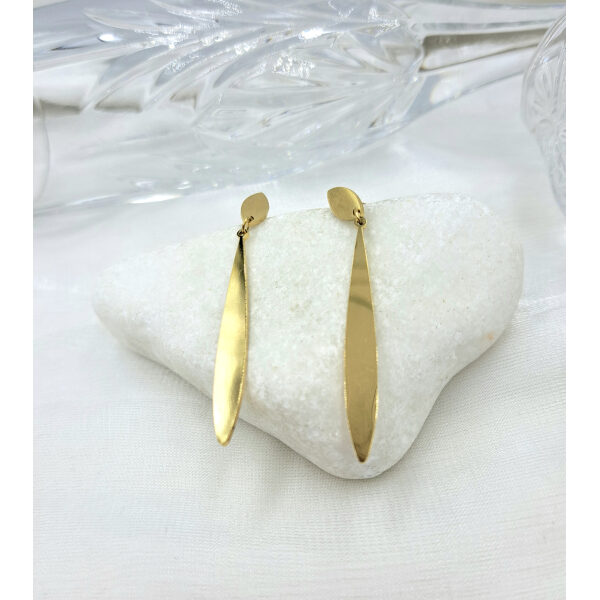 Σκουλαρίκια κρεμαστά χρυσό χρώμα από ανοξείδωτο ατσάλι-SK-