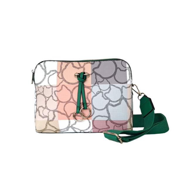 Γυναικεία Τσάντα χιαστί με σχέδιο χρώμα ιμάντα Πράσινο-TS-