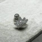 Σκουλαρίκι Tragus -Helix κορόνα χρώμα ασημί-Χ-107