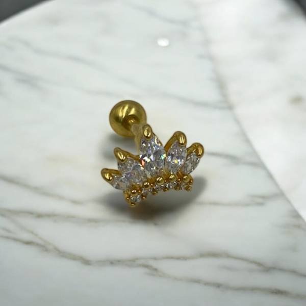 Σκουλαρίκι Tragus -Helix κορόνα χρώμα χρυσό-Χ-107