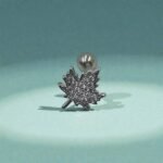 Σκουλαρίκι Tragus -Helix φύλλο χρώμα ασημί-Χ-112