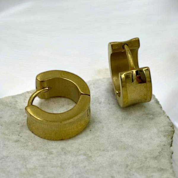 Σκουλαρίκια κρίκος μικρός από ανοξείδωτο ατσάλι χρυσό χρώμα-SK-320