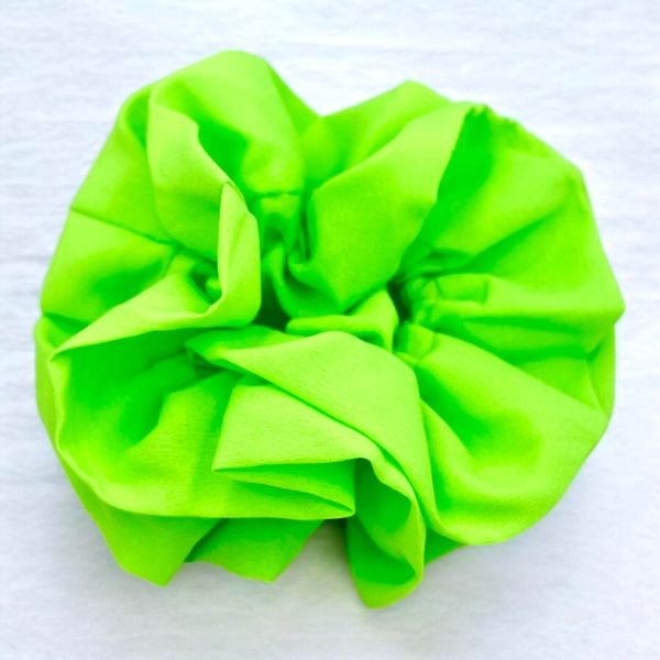 Scrunchie Σούρα Μαλλιών large χρώμα λαχανί-LM-137
