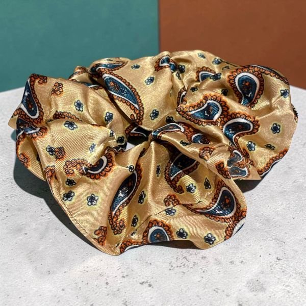 Χειροποίητο Scrunchie Σούρα Μαλλιών Medium.Εκρού-LM-