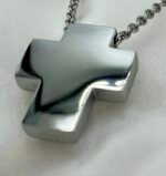 Κολιέ Σταυρός από ανοξείδωτο ατσάλι xρώμα ασημί-Κ-328 - Image 2