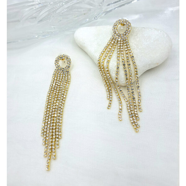 Εντυπωσιακά σκουλαρίκια silver925 με ζιργκον,χρώμα χρυσό-SK-