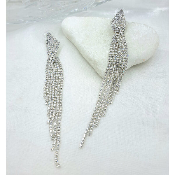 Εντυπωσιακά σκουλαρίκια silver925 με ζιργκον,χρώμα ασημί-SK-