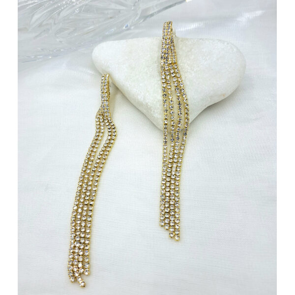 Εντυπωσιακά σκουλαρίκια silver925 με ζιργκον,χρώμα χρυσό-SK-