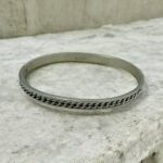 Αντρικό Βραχιόλι Χειροπέδα από ανοξείδωτο ατσάλι χρώμα ασημί-BR-1037 - Image 2