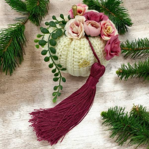 Χειροποίητο γούρι πλεκτό με βελονάκι ¨Κολοκύθα”-GP-1042