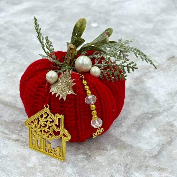 Χειροποίητο γούρι πλεκτό με βελονάκι ¨Κολοκύθα”-GP-1043