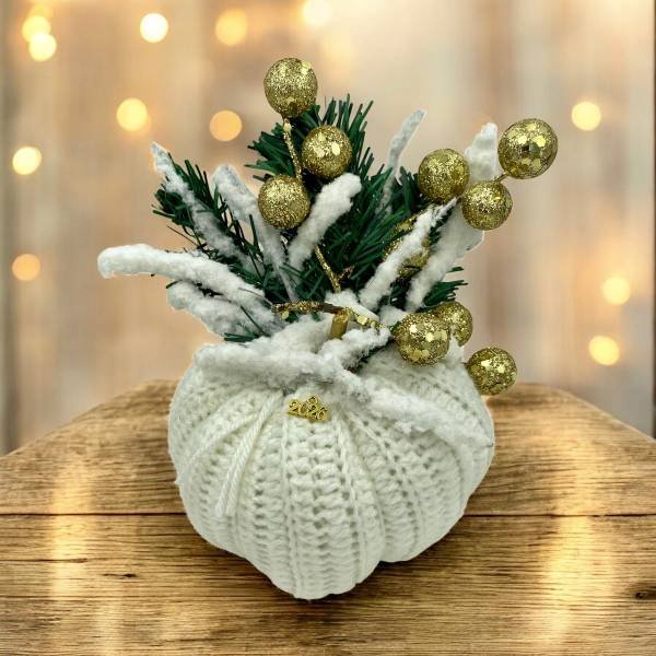 Χειροποίητο γούρι πλεκτό με βελονάκι ¨Κολοκύθα”-GP-1045