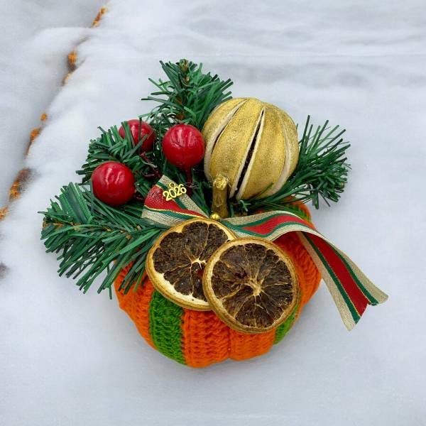 Χειροποίητο γούρι πλεκτό με βελονάκι ¨Κολοκύθα”-GP-1050