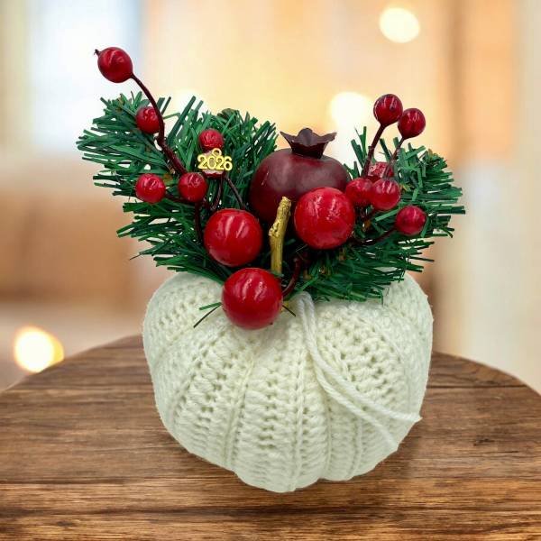 Χειροποίητο γούρι πλεκτό με βελονάκι ¨Κολοκύθα”-GP-1047