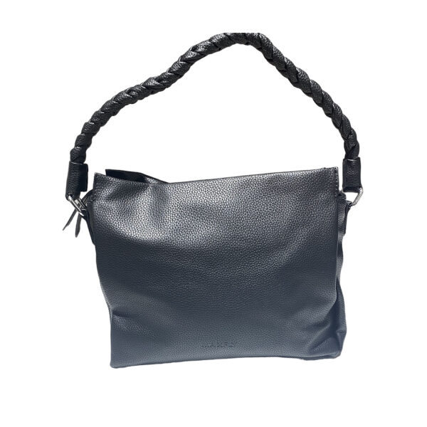 Γυναικεία Τσάντα ώμου με πλεκτό λουρί χρώμα Μαύρο-TS-