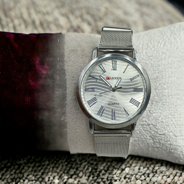 Γυναικείο ρολόι Curren με ατσάλινο μπρασελέ πλέγμα ασημί-GR-
