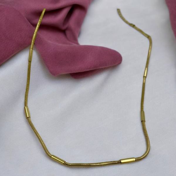 Κολιέ αλυσίδα από ανοξείδωτο ατσάλι xρώμα χρυσό-Κ-449