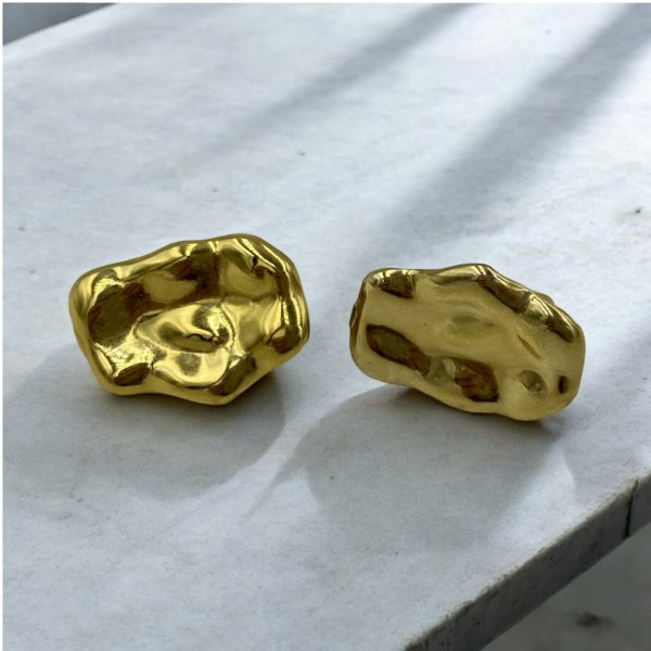Σκουλαρίκια με Κλιπς από ανοξείδωτο ατσάλι χρώμα χρυσό-SK-