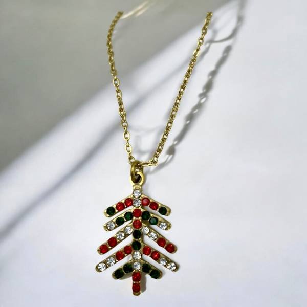 Κολιέ Χριστουγεννιάτικο από ανοξείδωτο ατσάλι χρώμα χρυσό-K-544