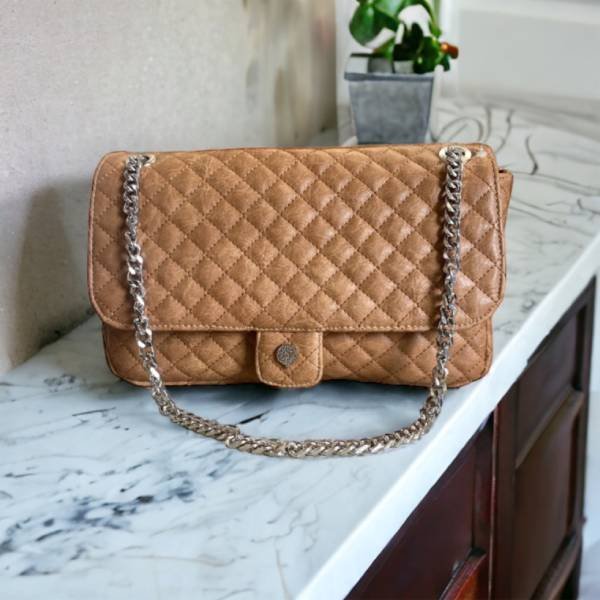 THIROS Καπιτονέ τσαντάκι ώμου Glam 03-1224-LIGHT-TAN-BROWN