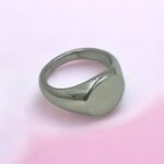 Δαχτυλίδι σεβαλιέ από ανοξείδωτο ατσάλι χρώμα ασημί-D-246