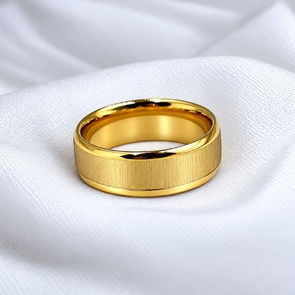 Δαχτυλίδι βεράκι unisex από ανοξείδωτο ατσάλι χρυσό χρώμα-D-275
