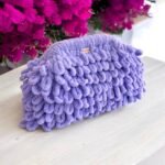 Χειροποίητη πλεκτή τσάντα Puffy χρώμα Μωβ/Λιλά-PL-116-788