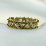 Δαχτυλίδι ολόβερο από ανοξείδωτο ατσάλι με διαμάντια χρώμα χρυσό-D-288