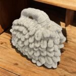 Χειροποίητη τσάντα puffy MINI πλεγμένη με τα δάχτυλα χρώμα Stone 599-PL-120 - Image 2
