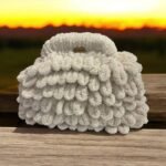 Χειροποίητη τσάντα puffy MINI πλεγμένη με τα δάχτυλα χρώμα Stone 599-PL-120