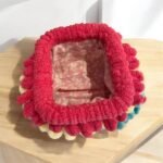 Χειροποίητη τσάντα Puffy MINI πλεγμένη με τα δάχτυλα πολύχρωμη-PL-130 - Image 2