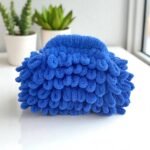 Χειροποίητη πλεκτή τσάντα Puffy MINI χρώμα Μπλέ-PL-120-141 - Image 2