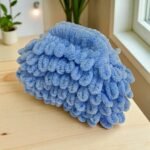 Χειροποίητη πλεκτή τσάντα Puffy Mini χρώμα Γαλάζιο-PL-120-289 - Image 2