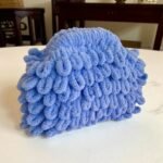 Χειροποίητη πλεκτή τσάντα Puffy Mini χρώμα Γαλάζιο-PL-120-289