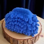 Χειροποίητη πλεκτή τσάντα Puffy MINI χρώμα Μπλέ-PL-120-141